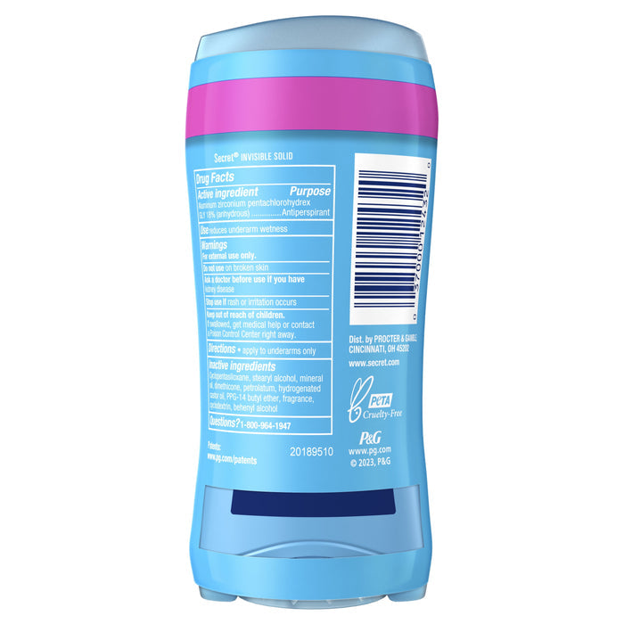 Secret Invisible Solid Women's Antiperspirant and Deodorant, Powder Fresh, Twin Pack, 2.6 oz Each