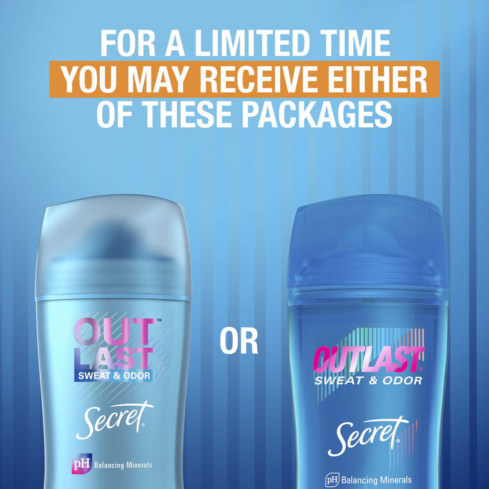Secret Outlast Clear Gel Antiperspirant Deodorant for Women, Completely Clean, 2.6 oz each, Pack of 2
