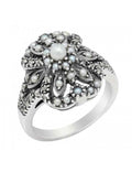 Seed Pearl Marcasite Ring