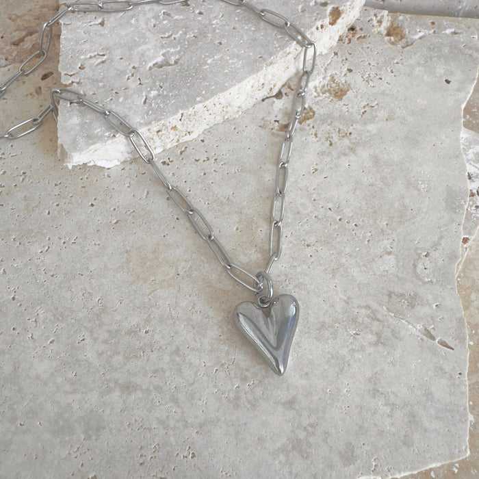 Self Love Charm Necklace: Gold Stainless Steel / Big Love20mm