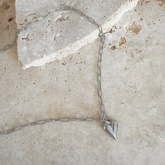 Self Love Charm Necklace: Gold Stainless Steel / Big Love20mm