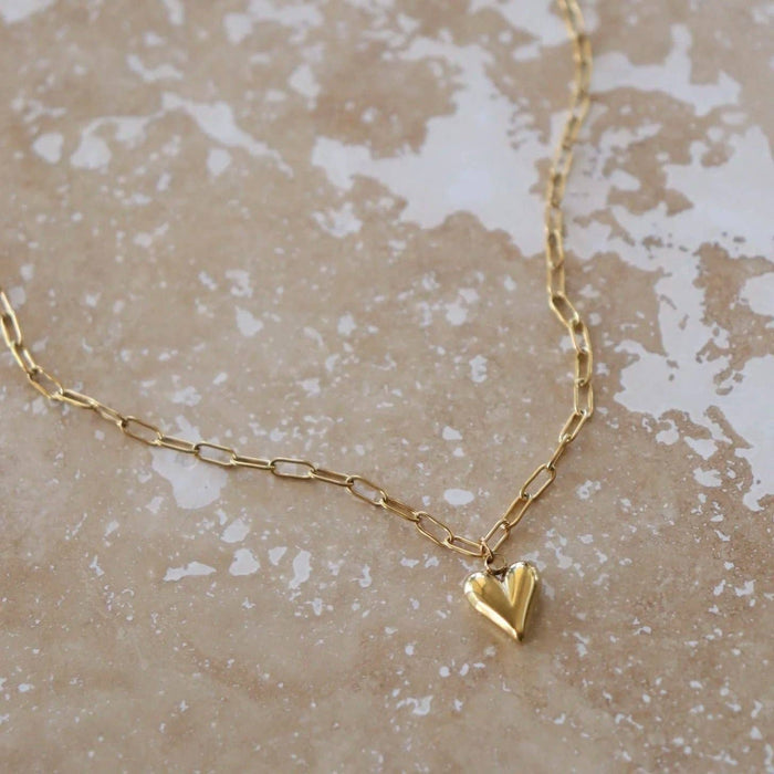Self Love Charm Necklace: Gold Stainless Steel / Precious Love 15mm