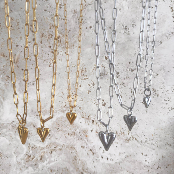 Self Love Charm Necklace: Gold Stainless Steel / Precious Love 15mm