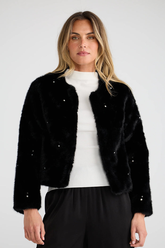Selina Fur Jacket | Black
