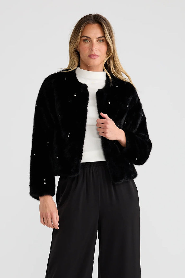 Selina Fur Jacket | Black