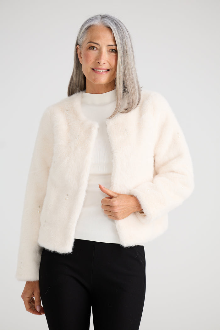 Selina Fur Jacket | Off White