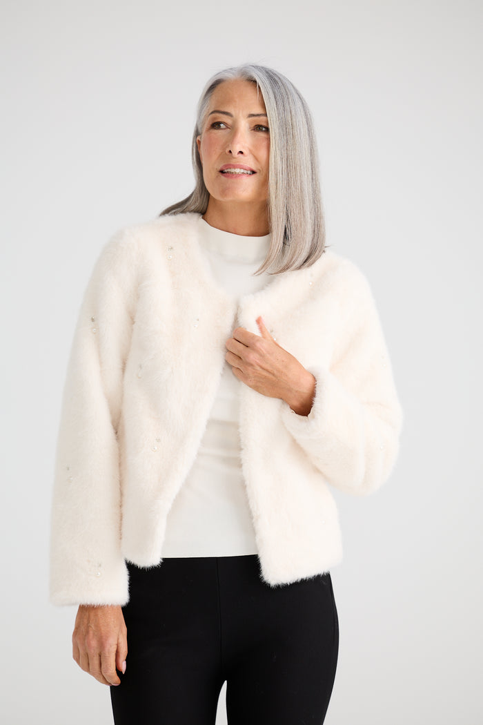 Selina Fur Jacket | Off White