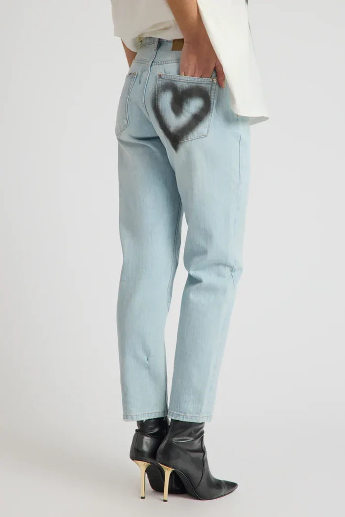Slims Heart High Waist Cropped Slim Fit Denim Jean | Sea Mist Blue