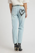 Slims Heart High Waist Cropped Slim Fit Denim Jean | Sea Mist Blue