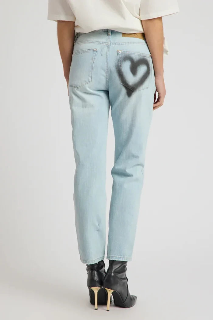 Slims Heart High Waist Cropped Slim Fit Denim Jean | Sea Mist Blue