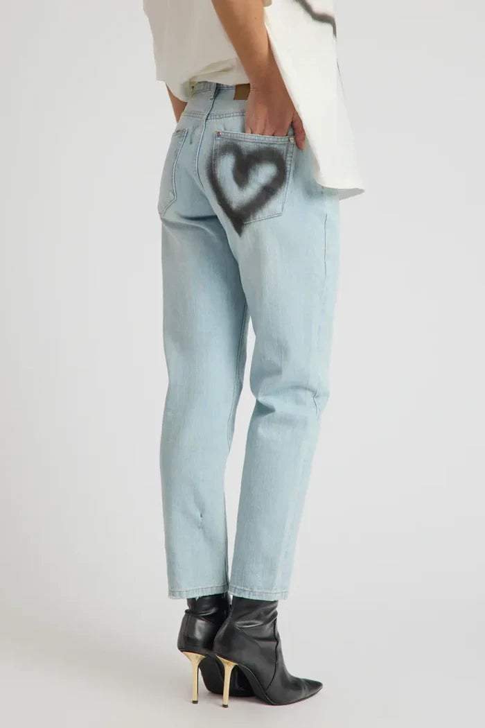 Slims Heart High Waist Cropped Slim Fit Denim Jean | Sea Mist Blue