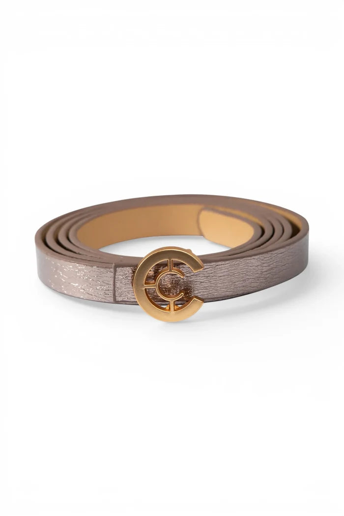 Small Logo Belt | Mud Metallic
