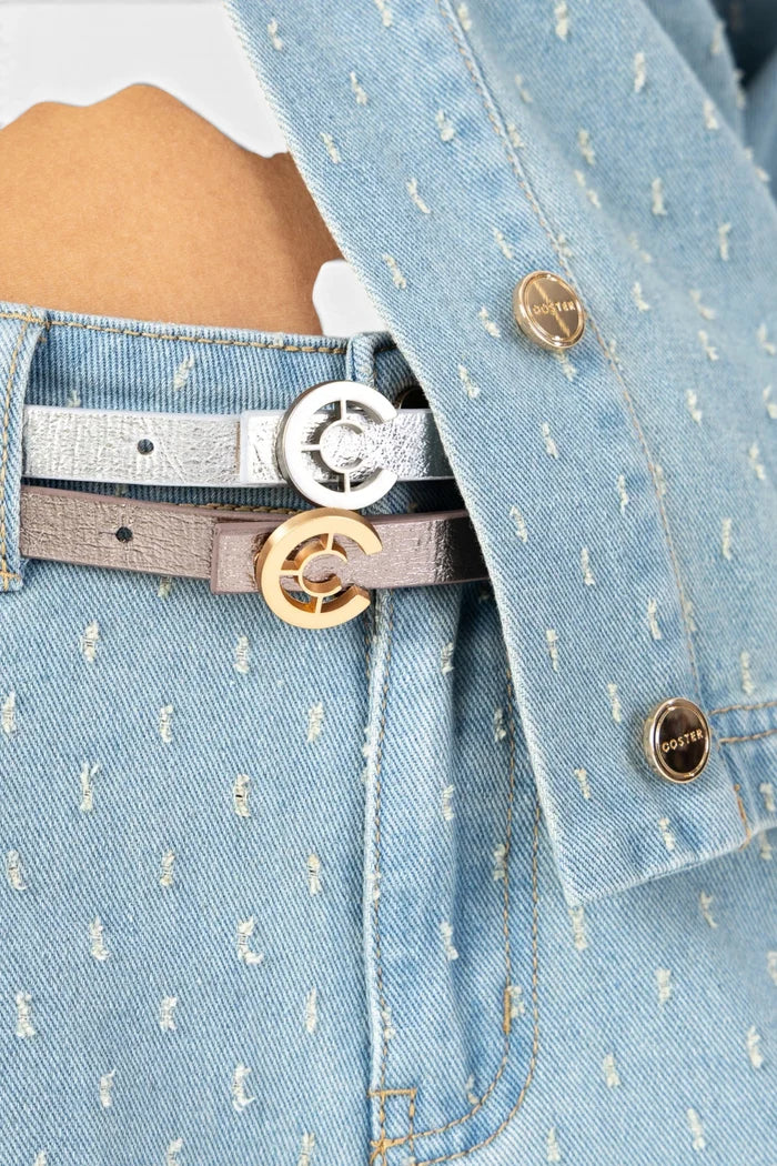 Small Logo Belt | Mud Metallic