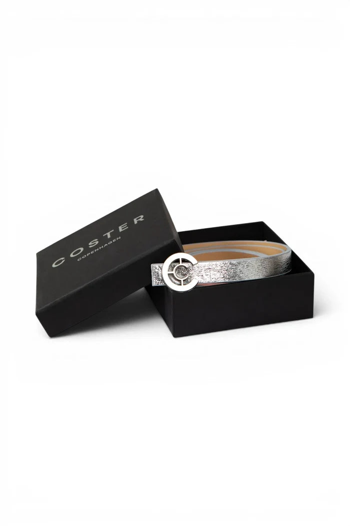 Small Logo Belt | Silver Metallic