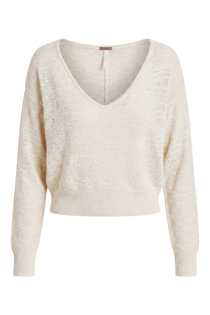 Soft Focus Fine Gauge Linen Pullover | Ivory