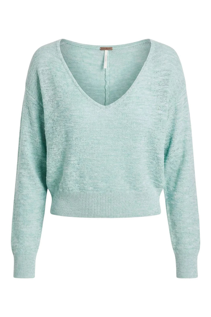 Soft Focus Fine Gauge Linen Pullover | Mermaid