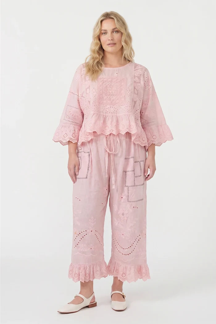 Softly Worn Eyelet Bloomer | Rose