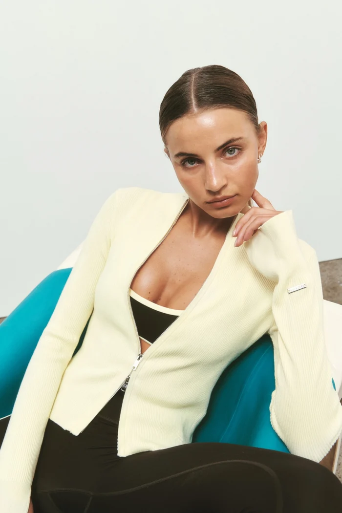 Solar Knit Jacket | Soft Yellow
