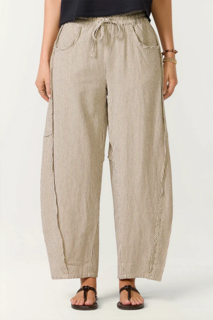 Something Good Pull-On Barrel Pants | Ivory Combo