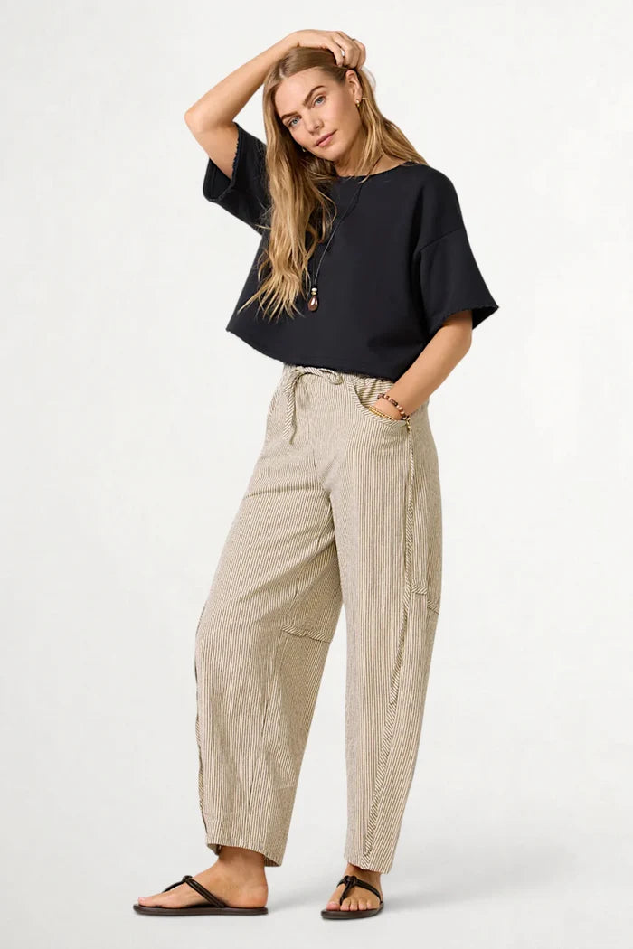 Something Good Pull-On Barrel Pants | Ivory Combo