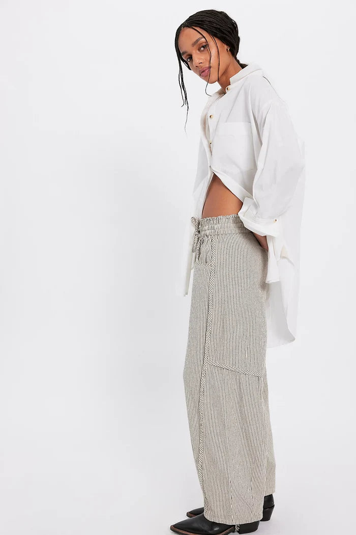 Something Good Pull-On Barrel Pants | Ivory Combo
