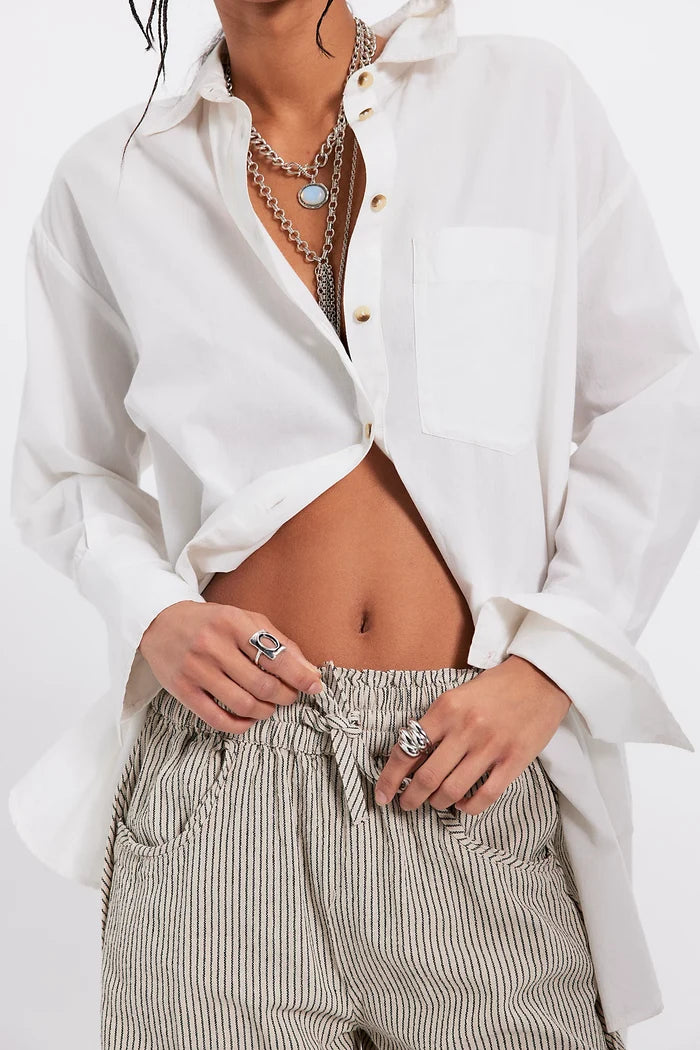Something Good Pull-On Barrel Pants | Ivory Combo
