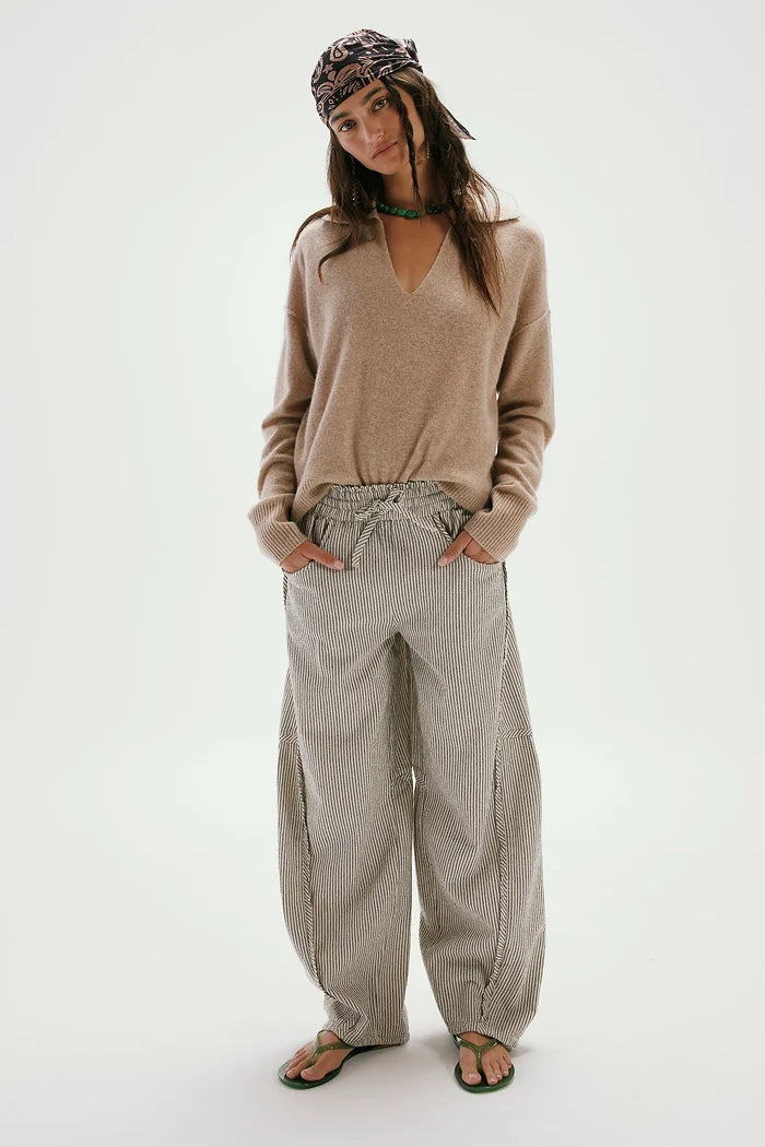 Something Good Pull-On Barrel Pants | Ivory Combo