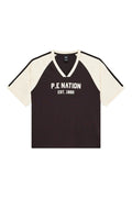 Spinout Baseball Tee | Black/Whisper White