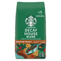Starbucks Arabica Beans Decaf House Blend, Medium Roast, Ground Coffee, 12 oz