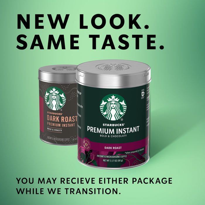 Starbucks Premium Instant Coffee, Dark Roast, 100% Arabica Beans, 3.17 Oz