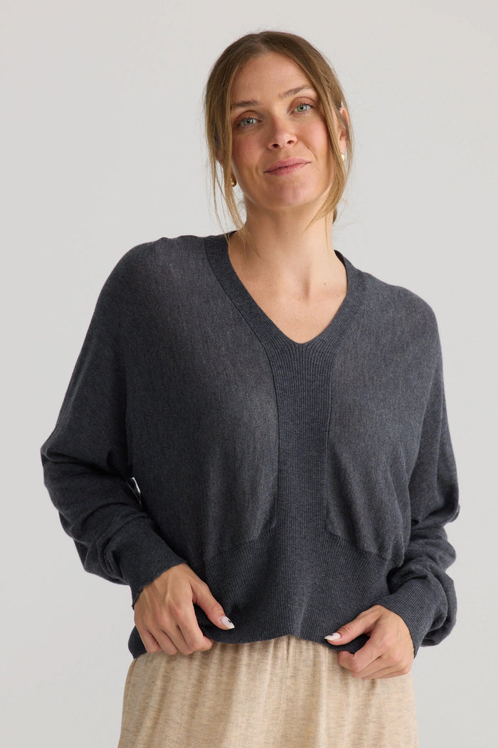Stillness Knit Pullover | Charcoal
