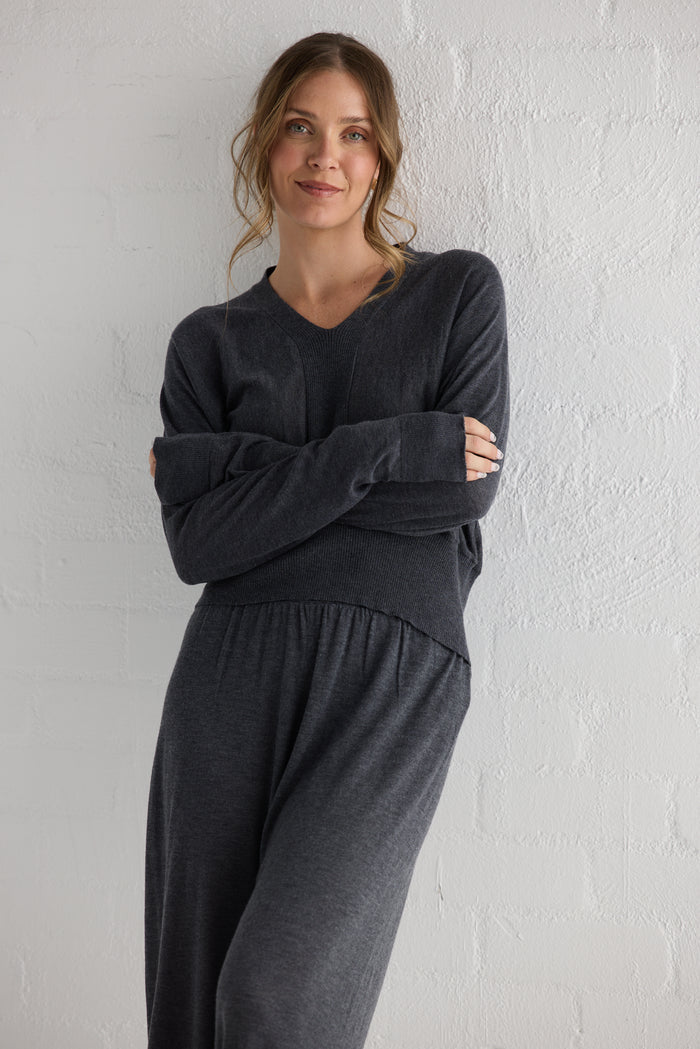 Stillness Knit Pullover | Charcoal