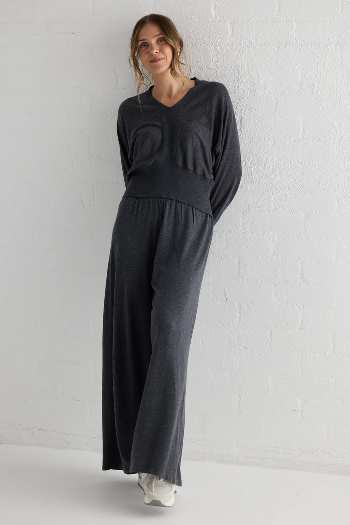 Stillness Knit Pullover | Charcoal