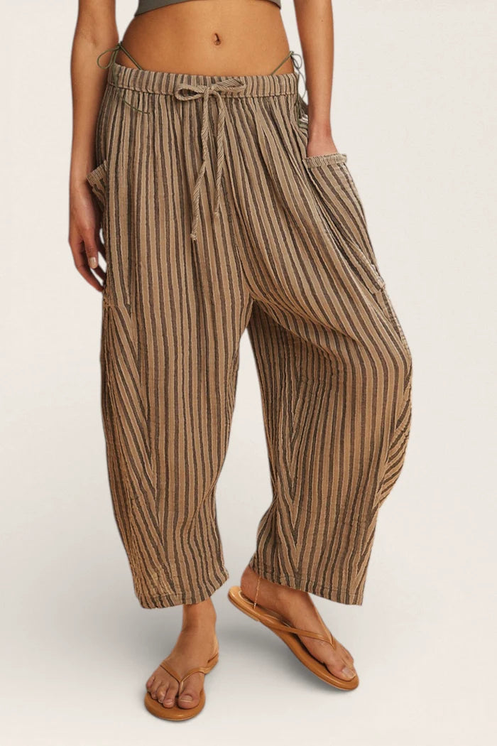 Striped Quinn Pant | Charcoal Combo