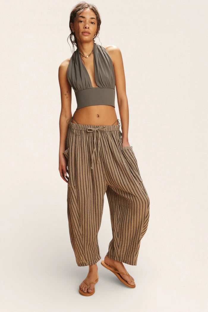 Striped Quinn Pant | Charcoal Combo