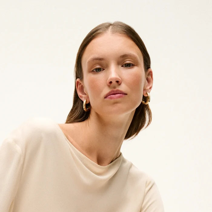 Suerte Hoop Earrings | Ivory
