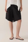 Summer Short | Black Cotton Tencel