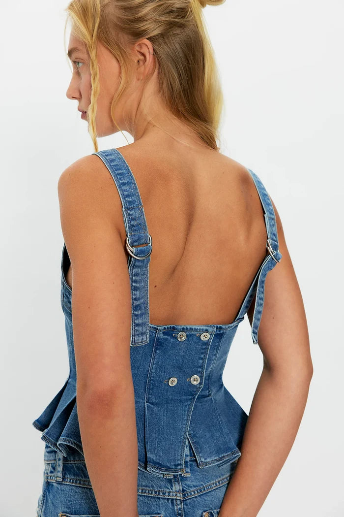 Sunfaded Denim Top