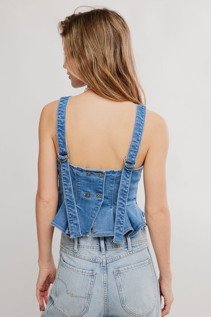 Sunfaded Denim Top