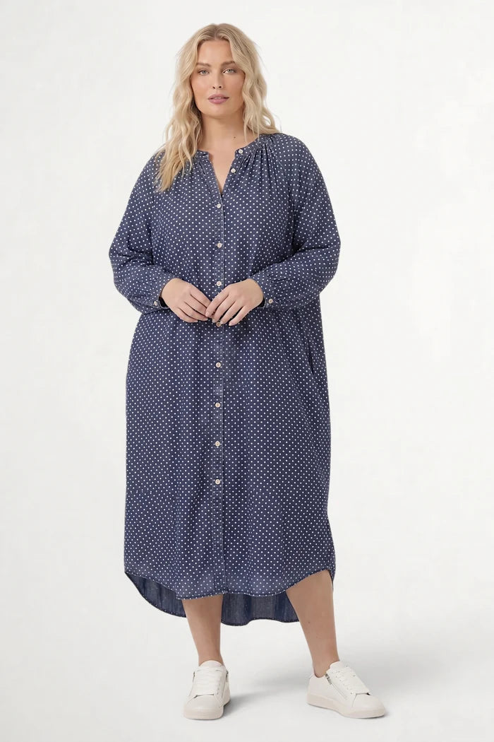 Sweet Nothings Dress | Navy Dot