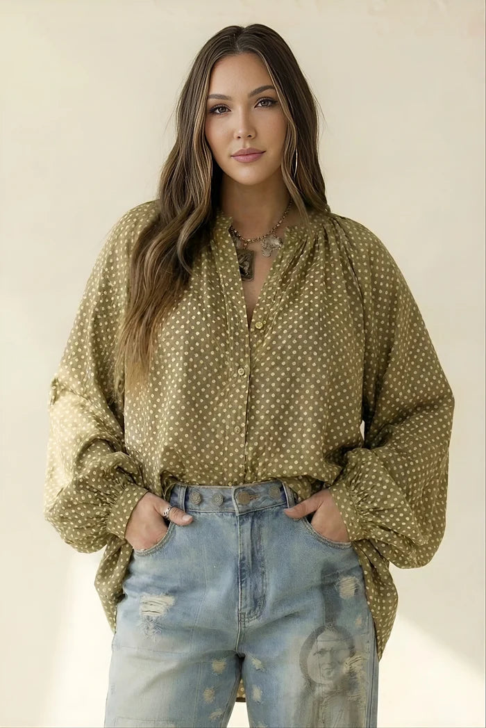 Sweet Nothings Shirt | Olive Dot