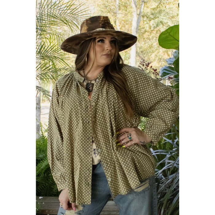 Sweet Nothings Shirt | Olive Dot