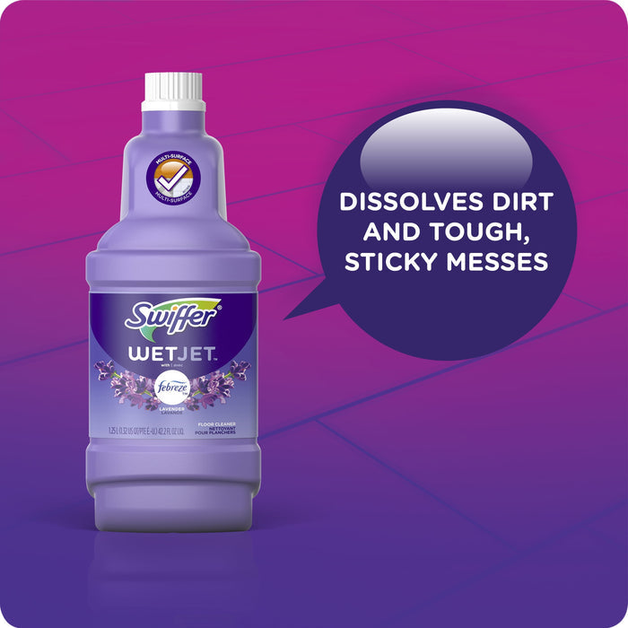 Swiffer WetJet Liquid Floor Cleaner, Lavender Vanilla & Comfort, 1.25 Liter (2 Pack)
