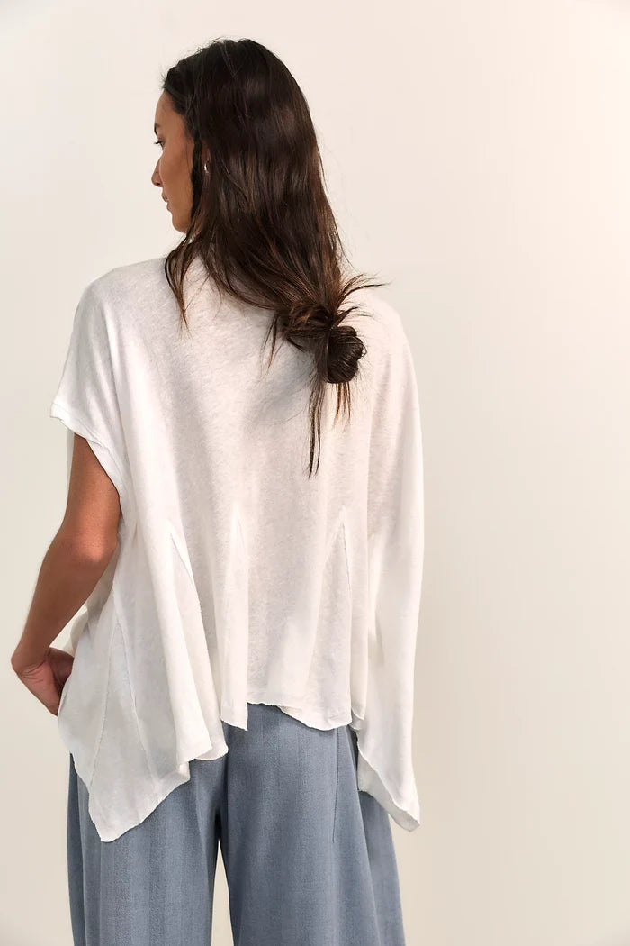Swing Along With Me Cotton-Linen Tee | Clean Ivory