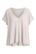 Swing Along With Me Cotton-Linen Tee | Clean Ivory