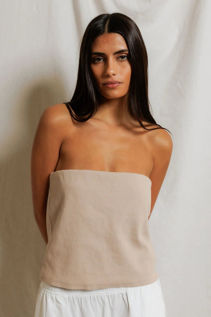 Talula Ribbed Tube Top | Driftwood