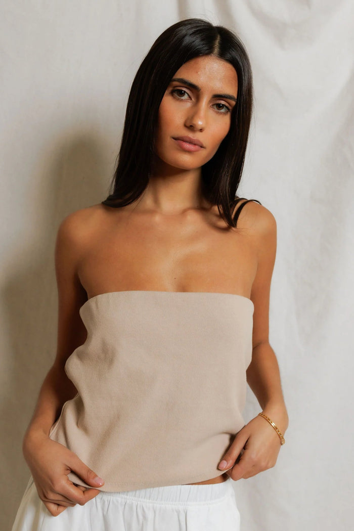 Talula Ribbed Tube Top | Driftwood