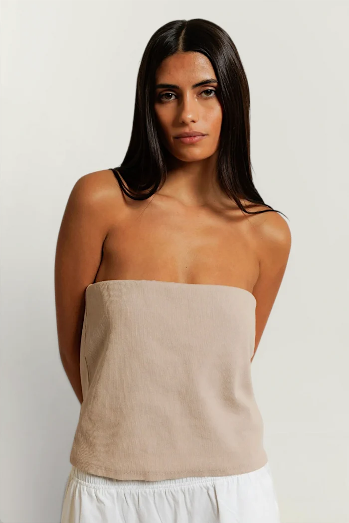Talula Ribbed Tube Top | Driftwood