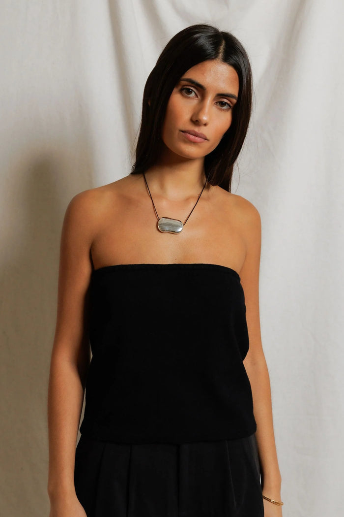 Talula Ribbed Tube Top | True Black