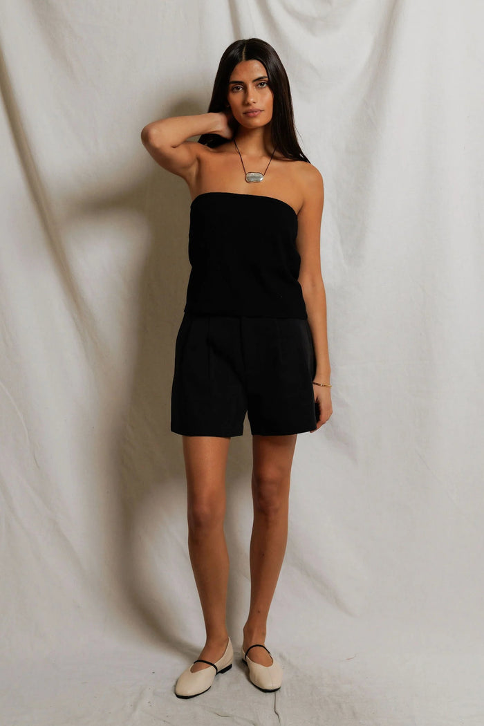 Talula Ribbed Tube Top | True Black